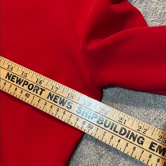 Banana Republic Red Crew Neck Zip-Cuff Blouse, Size Small - Picture 9 of 10